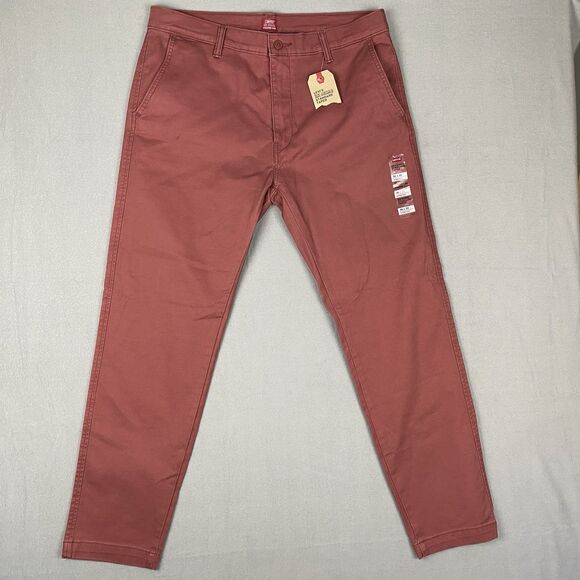 Levis Standard Taper XX Chino Flat Front Pant Pink Red Men 36 x 32 New - Picture 2 of 8